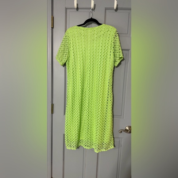 Vintage 90’s Ashley Blue Lime Crochet Dress with 60’s vibe - Picture 3 of 5
